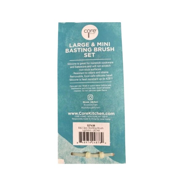 Core Kitchen Large & Mini Basting Brush Set 2 BPA Free Durable Design - Picture 3 of 3